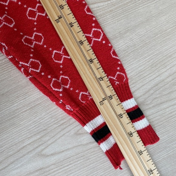 Retro Y2K Allover Print Cardigan Sweater Women S Red Sportwear Old Money NEW - Picture 9 of 10